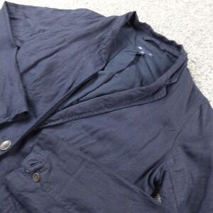 Gap Blazer Womens 6 Blue Linen Single Breasted Lightweight Sport Coat Jacket Top